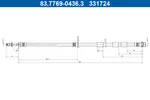 Przewód hamulcowy elastyczny ATE 83.7769-0436.3