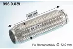 Przewód elastyczny. układ wydechowy EBERSPÄCHER 996.0.039