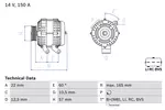 Alternator BOSCH 0 986 082 400