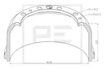 Bęben hamulcowy PE AUTOMOTIVE 016.412-00A (Oś przednia)