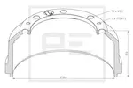 Bęben hamulcowy PE AUTOMOTIVE 016.466-00A (Oś przednia)