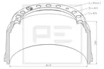 Bęben hamulcowy PE AUTOMOTIVE 016.498-00A (Oś przednia)