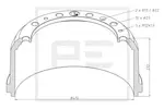 Bęben hamulcowy PE AUTOMOTIVE 036.414-00A (Oś przednia)