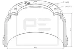 Bęben hamulcowy PE AUTOMOTIVE 036.420-00A (Oś tylna)