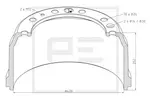 Bęben hamulcowy PE AUTOMOTIVE 106.084-00A (Oś tylna)