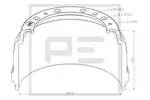 Bęben hamulcowy PE AUTOMOTIVE 126.074-00A (Oś przednia)