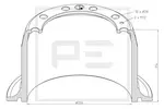 Bęben hamulcowy PE AUTOMOTIVE 146.046-00A (Oś tylna)