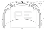 Bęben hamulcowy PE AUTOMOTIVE 146.070-00A (Oś przednia)