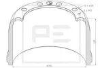 Bęben hamulcowy PE AUTOMOTIVE 146.320-00A (Oś tylna)