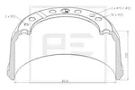 Bęben hamulcowy PE AUTOMOTIVE 256.000-00A (Oś tylna)