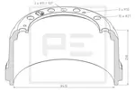 Bęben hamulcowy PE AUTOMOTIVE 366.000-00A (Oś tylna)