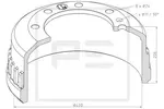 Bęben hamulcowy PE AUTOMOTIVE 456.001-00A (Oś tylna)