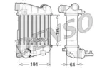 Chłodnica powietrza doładowującego - intercooler DENSO DIT02027 (Z lewej)