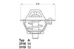 TERMOSTAT CHRYSLER BORGWARNER (WAHLER) 3119.92