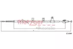 Linka hamulca postojowego METZGER AUTOTEILE 17.6049 (Z tyłu)