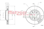 Tarcza hamulcowa METZGER AUTOTEILE 6110788 (Oś przednia)