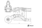 Końcówka drążka kierowniczego poprzecznego FEBI BILSTEIN 196220 (Oś przednia, z lewej strony)