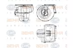 Wentylator wnętrza - dmuchawa BEHR HELLA SERVICE 8EW 009 158-621