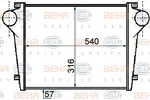 Chłodnica powietrza doładowującego - intercooler BEHR HELLA SERVICE 8ML 376 755-781