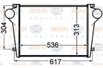 Chłodnica powietrza doładowującego - intercooler BEHR HELLA SERVICE 8ML 376 776-731