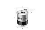 Filtr paliwa UFI 24.107.00