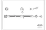 Przewód hamulcowy elastyczny CORTECO 19033051 (Oś przednia, z prawej)