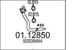 Rura wydechowa MTS 01.12850 (Z przodu)