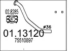 Rura wydechowa MTS 01.13120 (Z przodu)