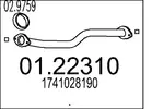Rura wydechowa MTS 01.22310 (Z przodu)
