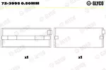 Panewki wału korbowego GLYCO 72-3995 0.50mm