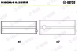 Panewki wału korbowego GLYCO H1026/4 0.25mm