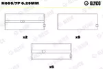 Panewki wału korbowego GLYCO H005/7P 0.25mm