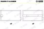 Panewki wału korbowego GLYCO H1090/7 0.25mm