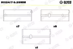 Panewki wału korbowego GLYCO H1124/7 0.25mm