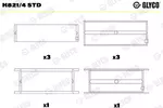 Panewki wału korbowego GLYCO H821/4 STD
