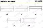 Panewki wału korbowego GLYCO H934/3 0.25mm
