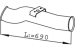 Rura wydechowa DINEX 68265 (Z przodu)