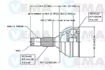 Przegub napędowy - kompletny VEMA 18247 (Od strony koła)