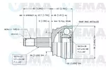 Przegub napędowy - kompletny VEMA 18253 (Od strony koła)