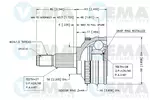 Przegub napędowy - kompletny VEMA 18254 (Od strony koła)