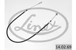 Linka hamulca postojowego LINEX 14.02.69 (Z przodu po prawej)