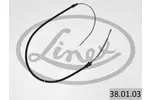 Linka hamulca postojowego LINEX 38.01.03 (Z tyłu z lewej)