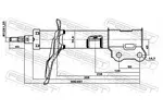 Amortyzator FEBEST 12110-001FL (Oś przednia, z lewej strony) - fot.2