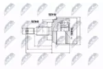Przegub napędowy - kompletny NTY NPZ-MS-054 (Oś przednia, z lewej strony)